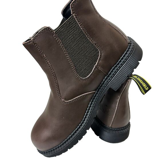 NolinShield Mens 8.5 Brown Leather Chelsea Boots Slip Resistant Ankle EU 42 - Picture 7 of 11